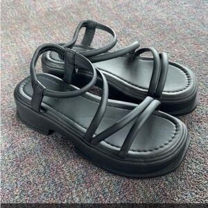 Black Strappy Women's Sandals